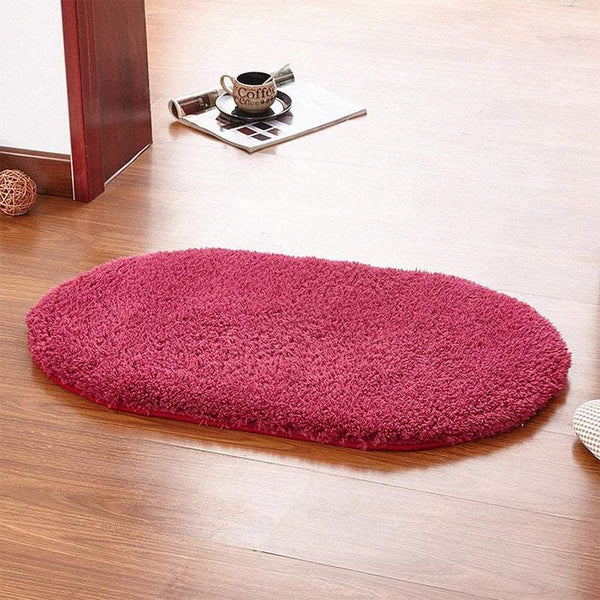 Door Mats 40X60cm Fleece Oval Floor Soft Anti Slip Foot Door Mats & Floor Mats