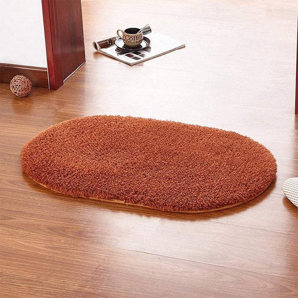 Door Mats 40X60cm Fleece Oval Floor Soft Anti Slip Foot Door Mats & Floor Mats