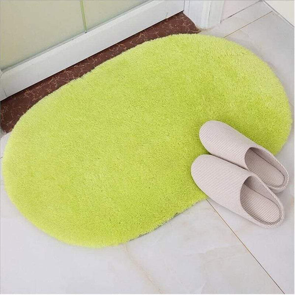Door Mats 40X60cm Fleece Oval Floor Soft Anti Slip Foot Door Mats & Floor Mats