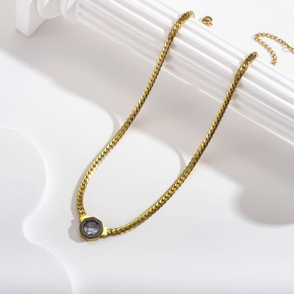 Zircon 18K Bracelet Necklace Geometry Fashion Simple Titanium Steel Bracelets