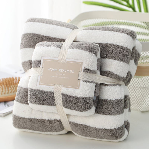 410Gsm 2 Piece Towel Sets Bath Face Dark Grey Towels & Washcloths