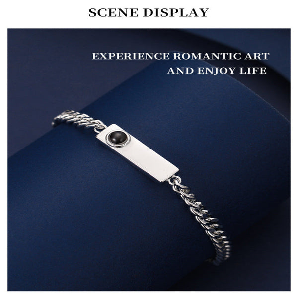 Couple Bracelet With 100 Different Voices I Love You Engraved High Definition Color Photo Projection Bracelets