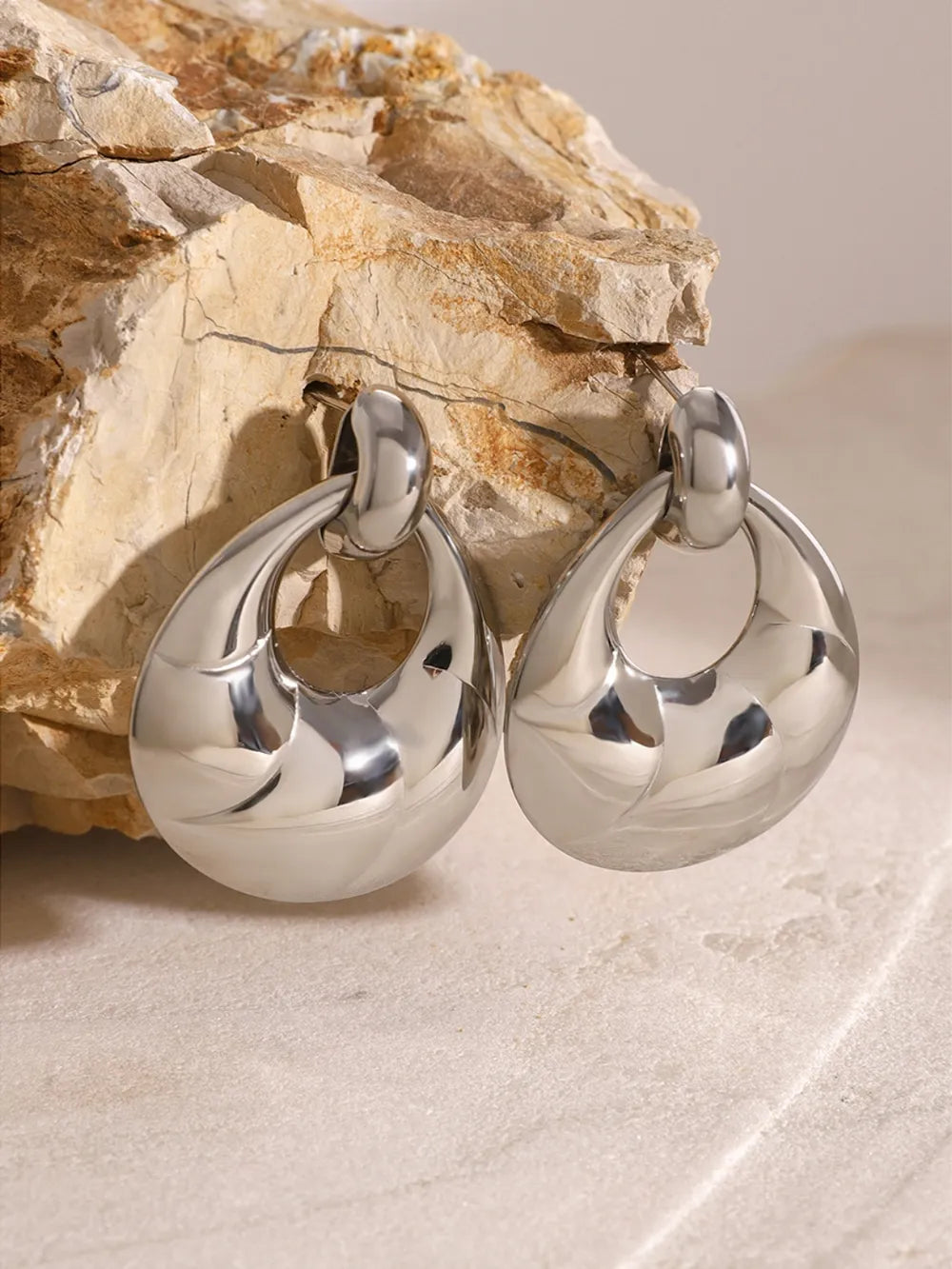 Veile Studios Stainless Steel Teardrop Shape Earrings