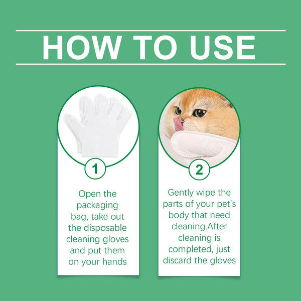 Pet Disposable Cleaning Gloves Dog Cat Hair And Skin Gentle Care Pet Grooming