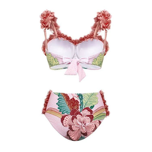 And American Conservative Vacation Beach Hot Spring Swimsuit French Retro One Piece Bikini Swimwear