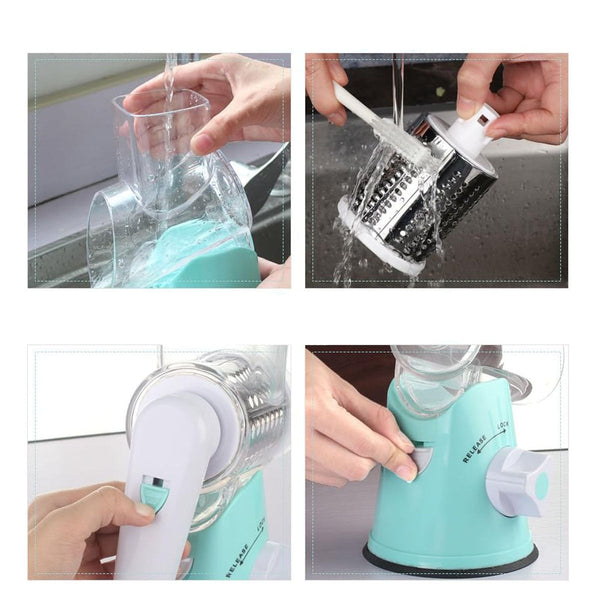 Manual Kitchen Accessories Multifunctional Round Mandoline Potato Slicer Vegetable Cutter Cheese Gadgets Peelers & Slicers