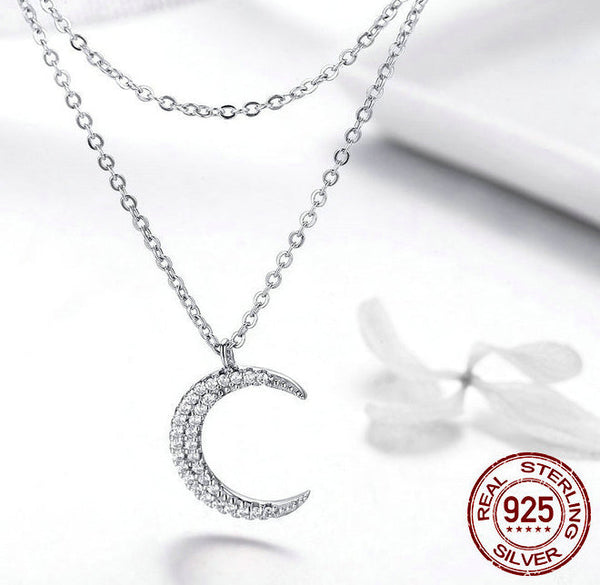 Starlight Moon Pure Silver S925 Plated Necklace Necklaces & Pendants