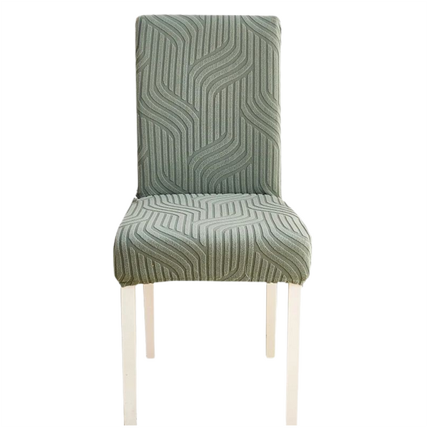 Chair Cover Cypress Green Linear Design Anti Dirt Elastic Material Slipcovers