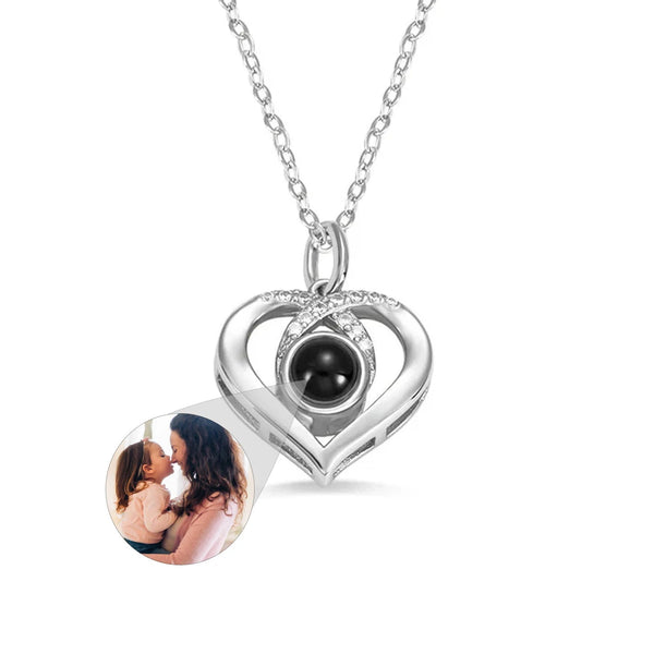 Personalized Photo Projection Necklace Custom Photos Jewelry Heart Love Memorial Anniversary Gift For Women Necklaces & Pendants