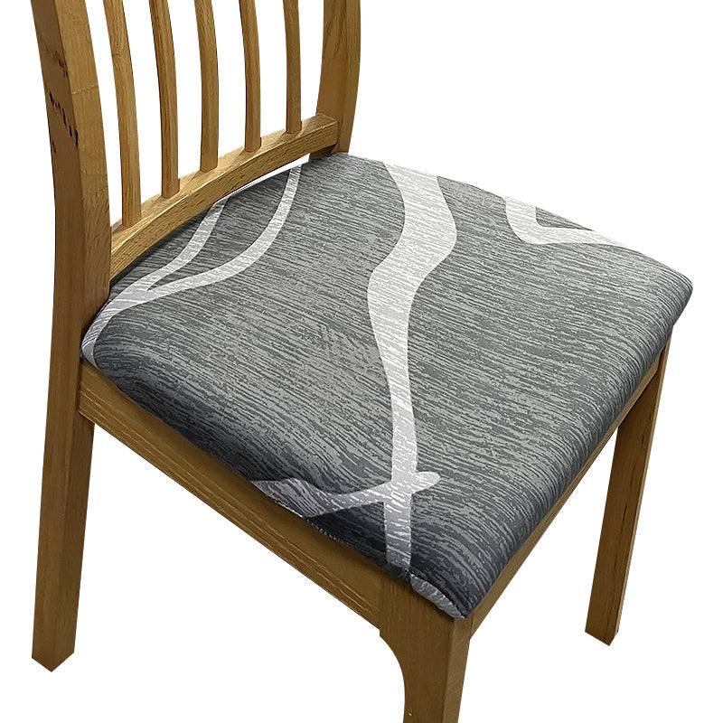 Chair Cover Grey Light Wave Linear Pattern Print Stretch Seat Slipcovers