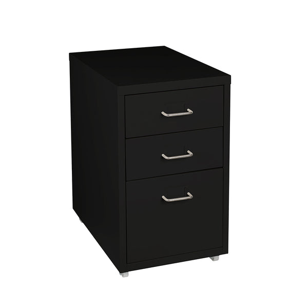 Levede 3 Drawer Office Drawers Filing Cabinet Black Steel Storage Cabinets & Cupboards