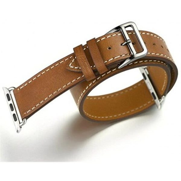 42Mm Genuine Leather Strap Bracelet Replacement Wrist Band With Adapter Clasp For Iwatch Series 321 Brown Watch Bands