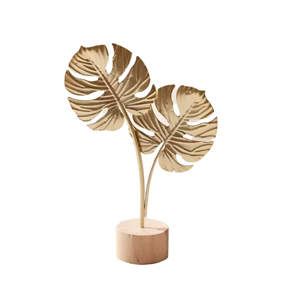 Nordic Style Iron Art Ginkgo Leaf Decoration Creative Home Living Room Entrance And Wine Cabinet Light Luxury Metal Crafts Sculptures & Figurines