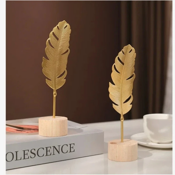 Nordic Style Iron Art Ginkgo Leaf Decoration Creative Home Living Room Entrance And Wine Cabinet Light Luxury Metal Crafts Sculptures & Figurines