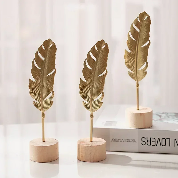 Nordic Style Iron Art Ginkgo Leaf Decoration Creative Home Living Room Entrance And Wine Cabinet Light Luxury Metal Crafts Sculptures & Figurines