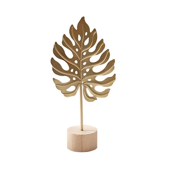 Nordic Style Iron Art Ginkgo Leaf Decoration Creative Home Living Room Entrance And Wine Cabinet Light Luxury Metal Crafts Sculptures & Figurines