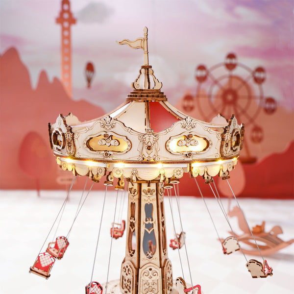 Rokr Swing Ride Diy Music Box Building Block Amusement Park Series Puzzles