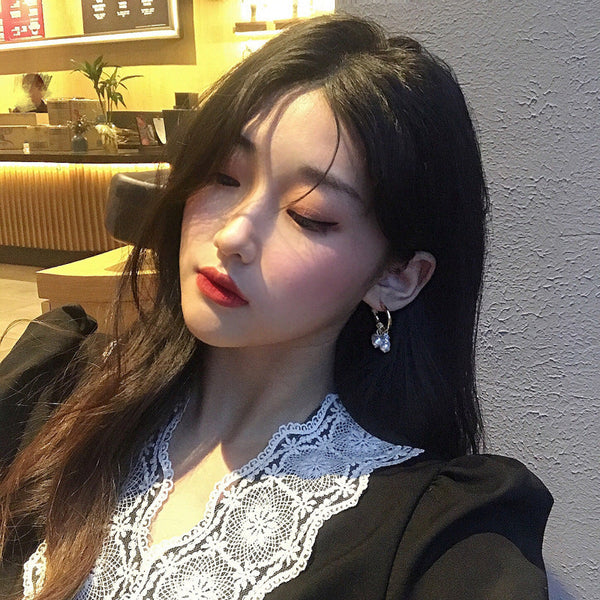 Veile Studios Pearl Tassel Simple Alloy Geometric Fashion Jewellery Earrings