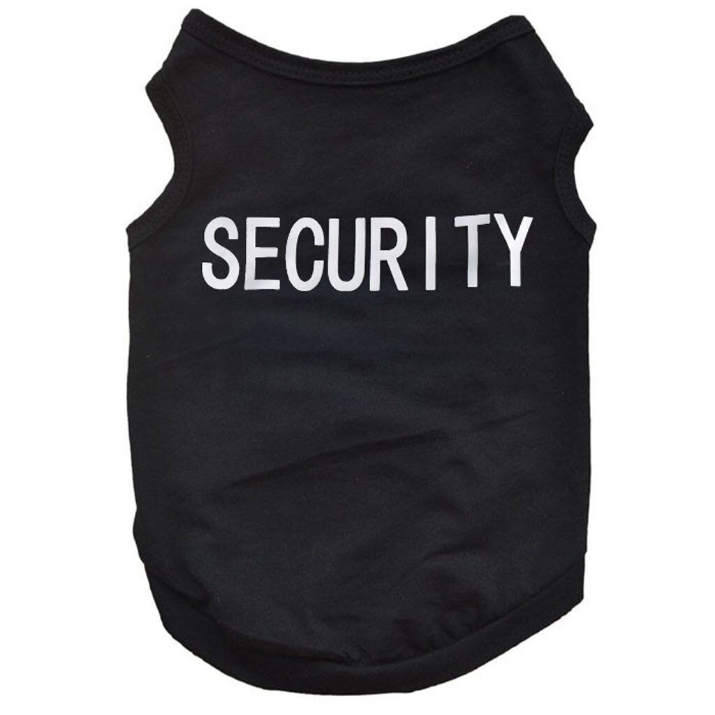 Black Printed Dog Security T Shirt Clothes Dog Clothing & Shoes