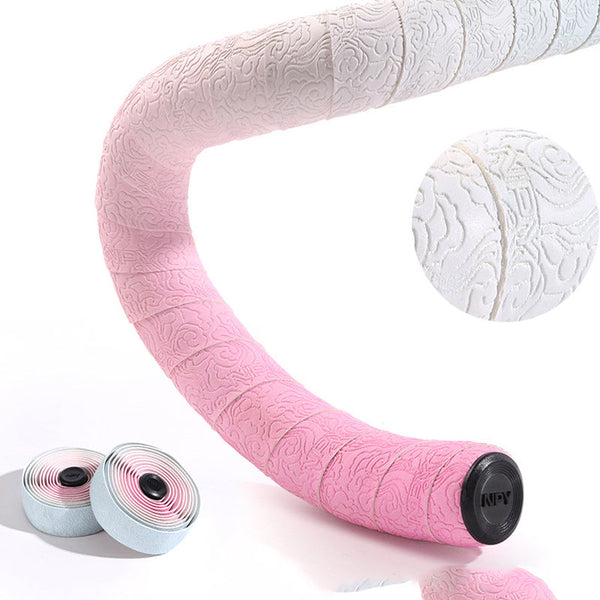 Road Bike Handlebar Tape: Double Pinyin Cloud Pattern Gradient Color Comfortable Shock Absorbing Breathable Handlebar Grips Tape & Pads