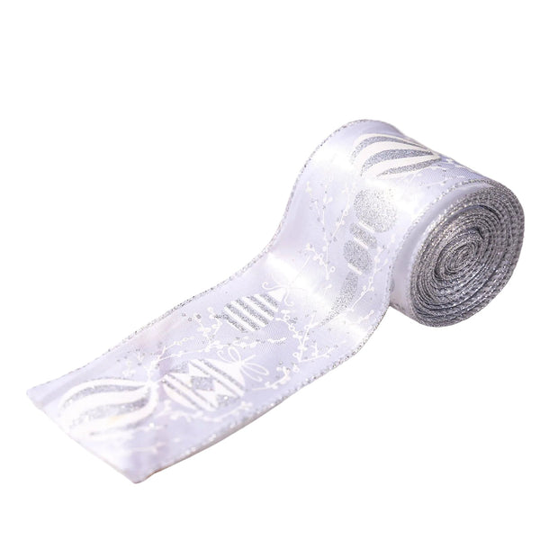 Christmas Tree Ribbon Roll Diy Decorative Bow Satin Silver Decoration Seasonal Decorations