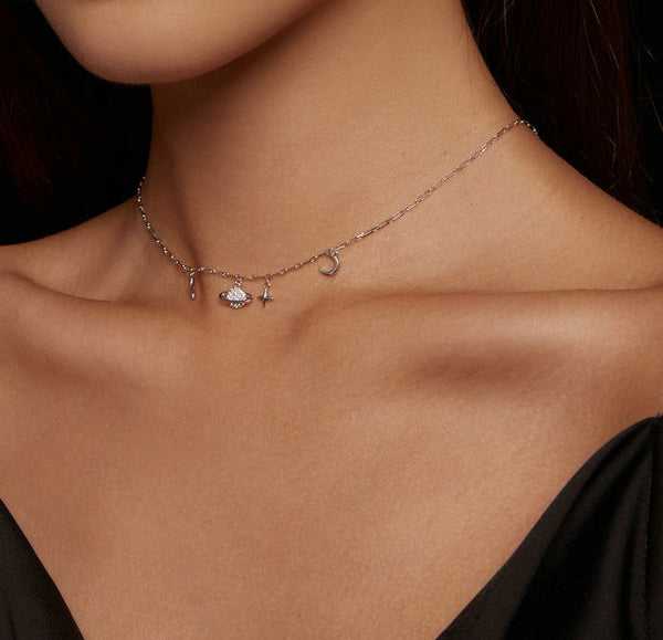 925 Silver Starry Sky Necklace For Women Necklaces & Pendants