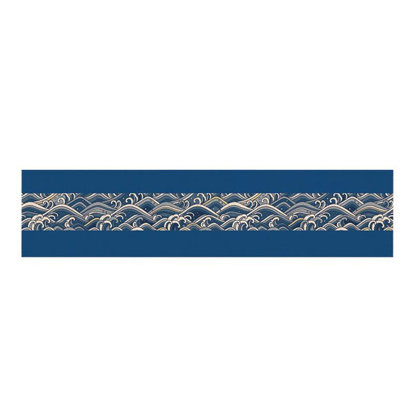 Modern Coastal Blue Wave Dining Table Runner Decor Table Runners