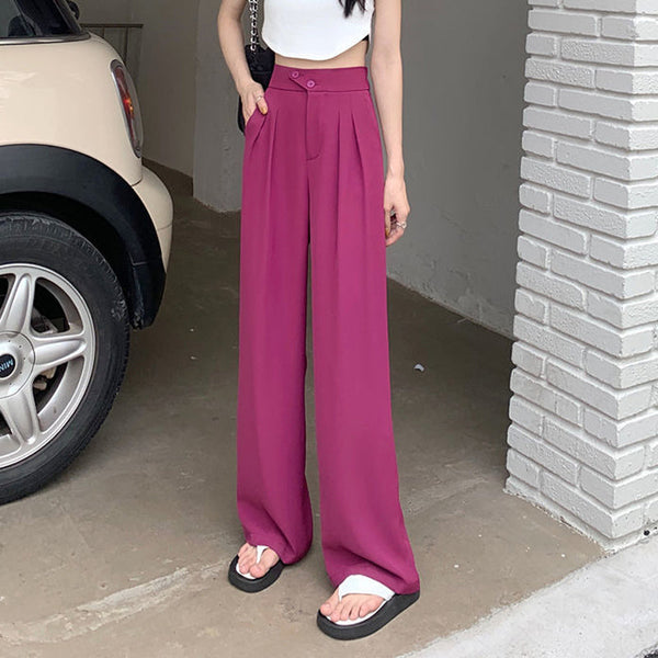Womens New High Waist Loose Drape Suit Wide Leg Pants Product Information Size Women's Pants