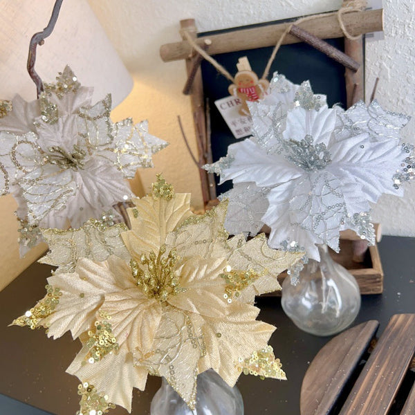 Christmas Decoration Embroidered Sequin Tree Hotel Atmosphere Diy Decorative Flower Seasonal Decorations