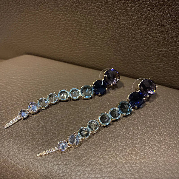 Veile Studios Large Round Diamond Zircon Coloured Jewellery Women Earrings