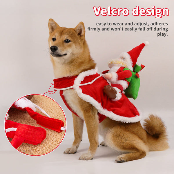 Funny Christmas Dog Costume Santa Riding Pet Outfit For Small/Large Dogs | Holiday & New Year Gift Dog Clothing & Shoes