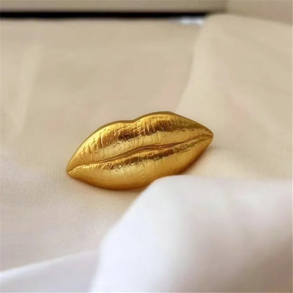 Personalized Brass Metal Lip Geometric Irregular For Women Jewelry Luxury High Quality Gifts Europe America Rings