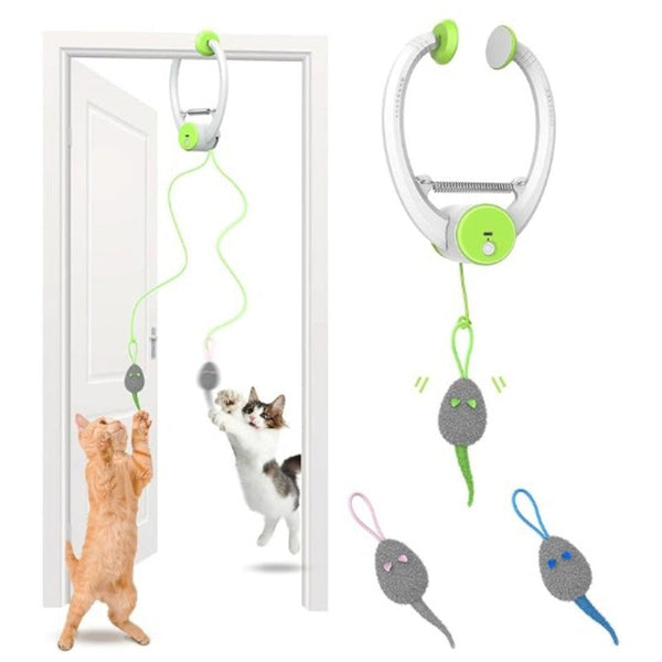Interactive Electric Cat Toy Door Hanging Usb Rechargeable Retractable Self Play Cat Toys