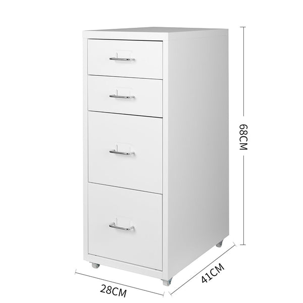 Levede 4 Drawer Office Drawers Cabinet White Cabinets & Cupboards