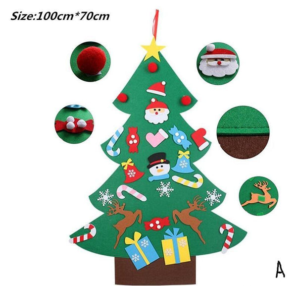 Diy Felt Christmas Tree Children Gifts Wall Decoration Party Decorations