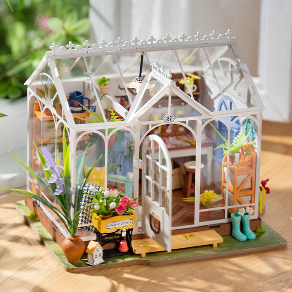 Puzzles Rolife Mengyu Flower Miniature House Diy Building Toys With Led Light For Gifts