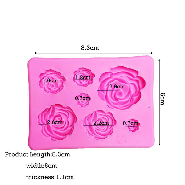 3D Silicone Mini Rose Mold Flower Shape Cake Decorating Mould Muffin Pans & Baking Moulds