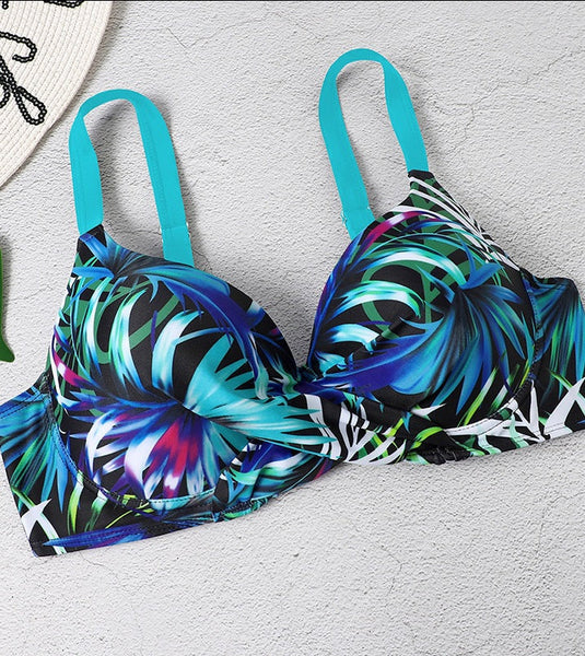 Gather Floral Swimsuits Bikini Swimwear