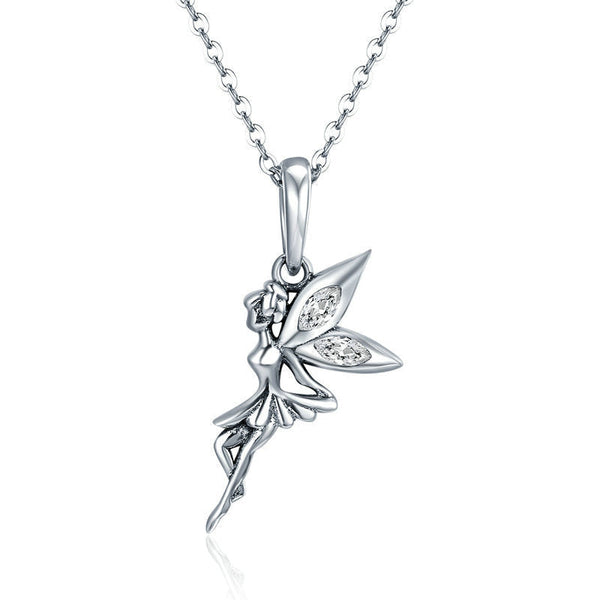 S925 Sterling Silver Flower Fairy Diy Bracelet Pendant Personalized Necklace Charm Necklaces & Pendants