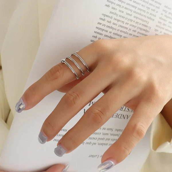 Titanium Steel Wrap Ring Rings
