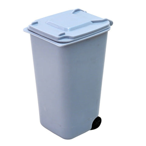 Multifunctional Plastic Storage Bin Desktop Trash Can With Wheel Pen Holders