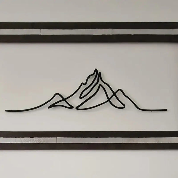 Factory Direct Black Metal Gable Decoration 3D Mountain For Background Wall Art