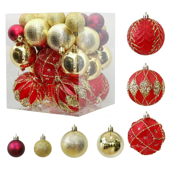 Saint Yuan Electroplated Christmas Ball Set 36Pcs Tree Decorations Window Display Personality Ornament Seasonal Decorations