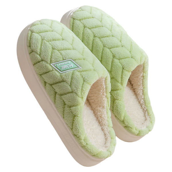 Non Slip Thick Soled Plush For Couples Winter Home Indoor Fleece Shoes Slippers