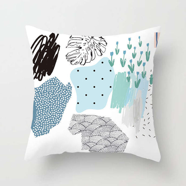 45 X 45Cm Abstract Cushion Cover Leaves Flower Field