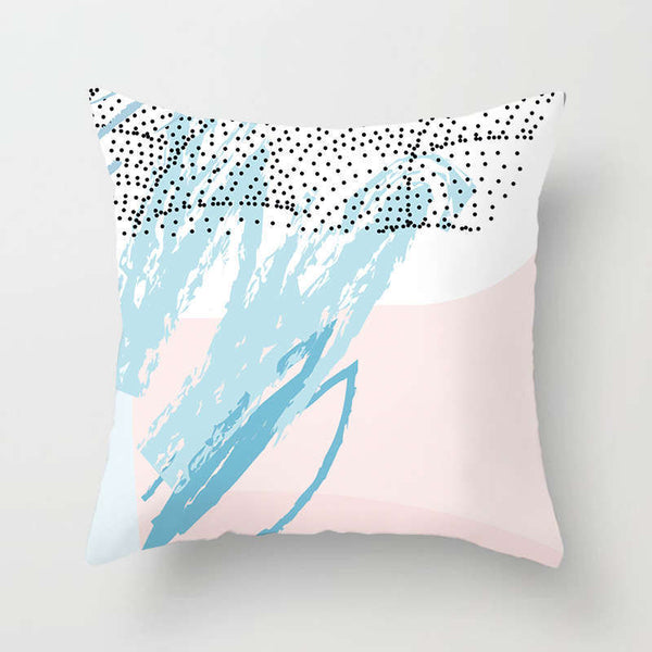 45 X 45Cm Abstract Cushion Cover White Blue Pink