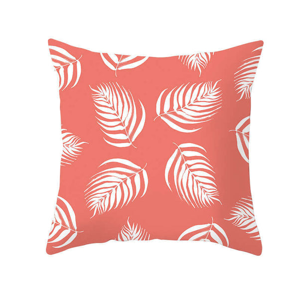 45 X 45Cm Coral Cushion Cover Palm Leaves Cushions & Decorative Pillows