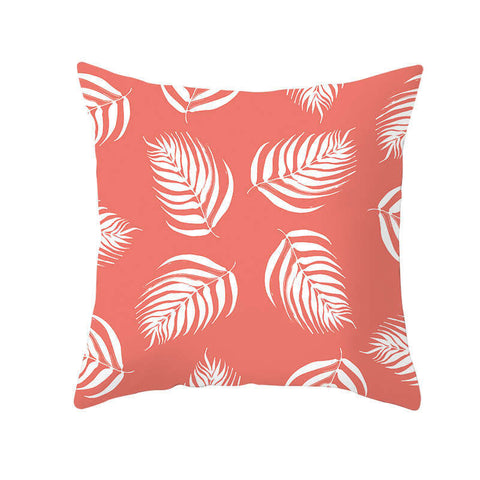 45 X 45Cm Coral Cushion Cover Palm Leaves
