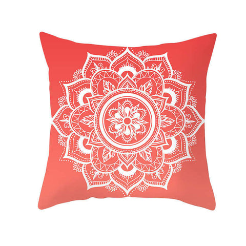 45 X 45Cm Coral Cushion Cover Red White Mandala