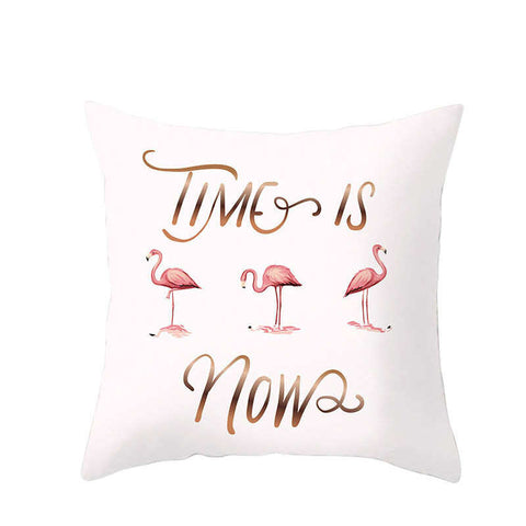 45 X 45Cm Flamingo Cushion Cover Time Is Now